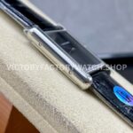 DR Factory Cartier Tank Louis WSTA0071 22mm Steel Black Leather Strap Black Dial