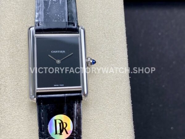 DR Factory Cartier Tank Louis WSTA0071 black dial leather strap