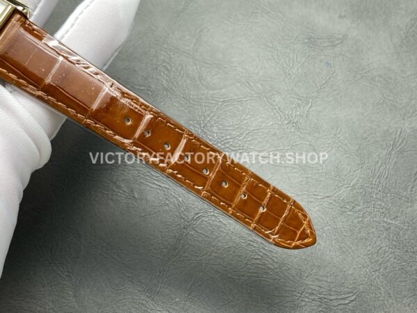 DR Factory Cartier Tank Louis W1529756 25.5mm Yellow Gold Brown Leather Strap Roman numerals Silver Dial (3) DR Factory Cartier Tank Louis W1529756 25.5mm Yellow Gold Brown Leather Strap Roman numerals Silver Dial