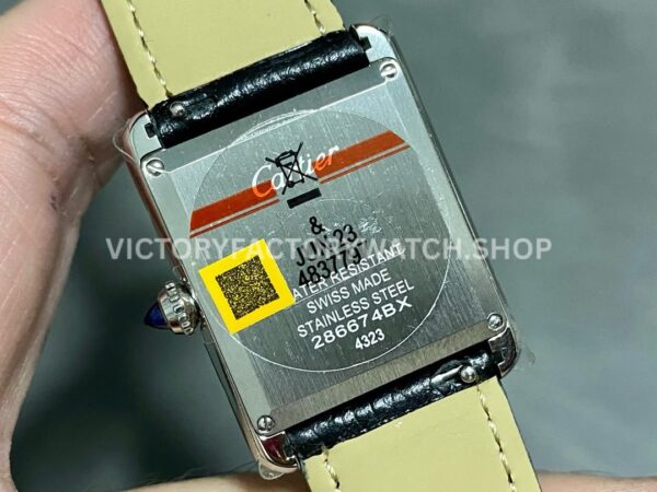 DR Factory Cartier Tank Louis WSTA0042 22mm Steel Black Leather Strap Roman numerals Silver Dial (1) DR Factory Cartier Tank Louis WSTA0042 22mm Steel Black Leather Strap Roman numerals Silver Dial