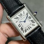 DR Factory Cartier Tank Louis WSTA0042 22mm Steel Black Leather Strap Roman numerals Silver Dial (6) DR Factory Cartier Tank Louis WSTA0042 22mm Steel Black Leather Strap Roman numerals Silver Dial