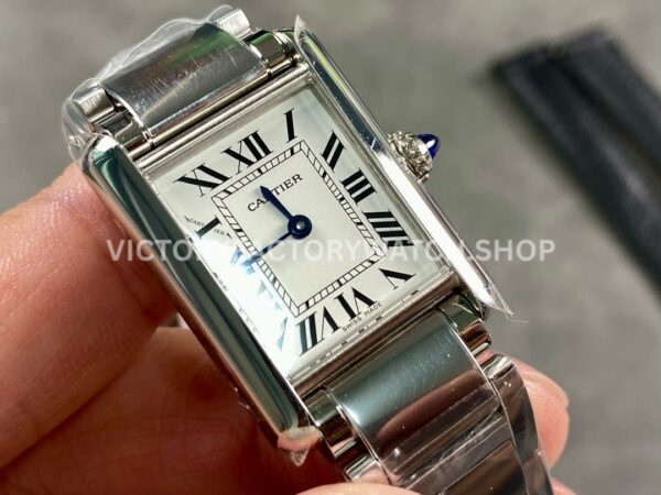 DR Factory Cartier Tank Louis WSTA0051 22mm Full Steel Roman numerals Silver Dial (5) DR Factory Cartier Tank Louis WSTA0051 22mm Full Steel Roman numerals Silver Dial
