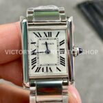 DR Factory Cartier Tank Louis WSTA0051 22mm Full Steel Roman numerals Silver Dial (7) DR Factory Cartier Tank Louis WSTA0051 full steel silver dial