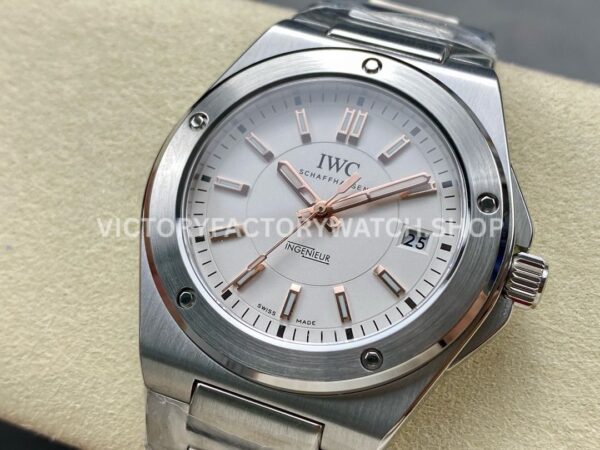 GH Factory IWC Ingenieur Automatic IW323906 40mm Full Steel Rose Gold White Dial (7) GH Factory IWC Ingenieur Automatic IW323906 40mm Full Steel Rose Gold White Dial