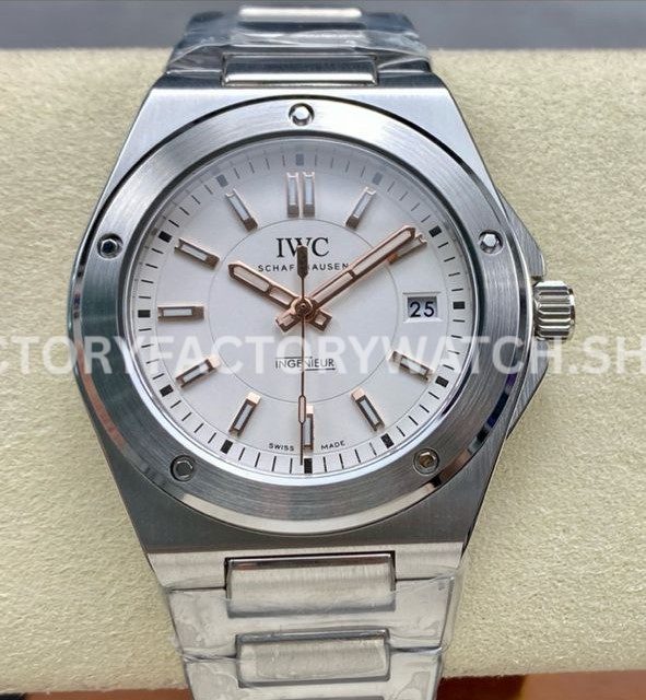 GH Factory IWC Ingenieur Automatic IW323906 40mm Full Steel Rose Gold White Dial (8) GH Factory IWC Ingenieur Automatic IW323906 40mm rose gold white dial replica watch