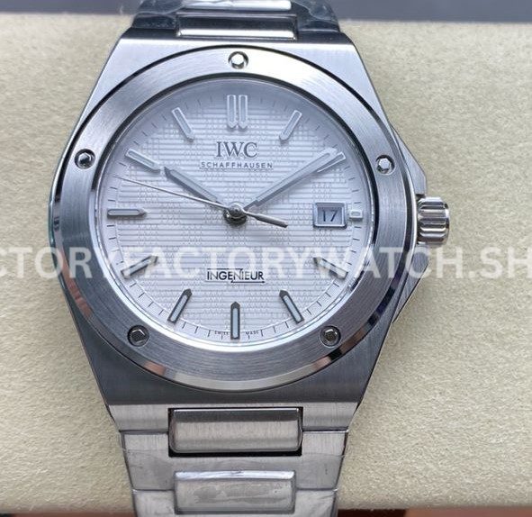 GH Factory IWC Ingenieur Automatic IW328902 40mm Full Steel Small Grid White Dial (2) GH Factory IWC Ingenieur Automatic IW328902 40mm white dial replica watch