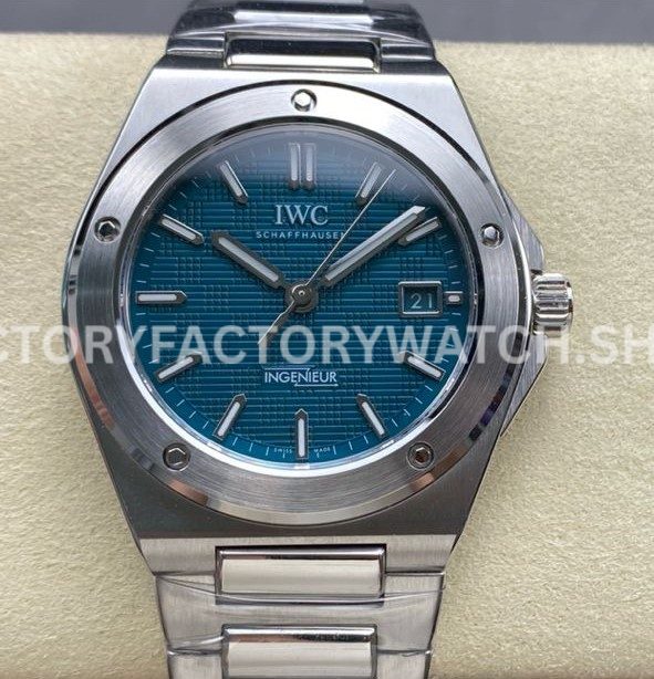 GH Factory IWC Ingenieur Automatic IW328903 40mm Full Steel Small Grid Blue Dial (3) GH Factory IWC Ingenieur Automatic IW328903 40mm blue dial replica watch