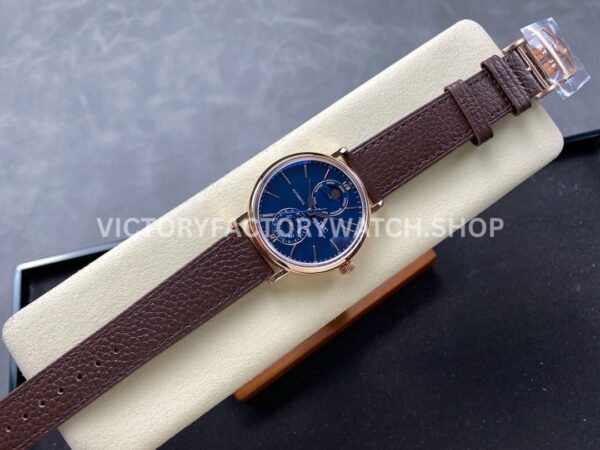 GR Factory IWC Portofino Complete Calendar 41mm Rose Gold Leather Strap Blue Dial (1) GR Factory IWC Portofino Complete Calendar 41mm Rose Gold Leather Strap Blue Dial