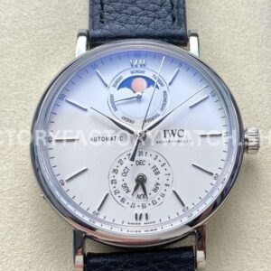 GR Factory IWC Portofino Complete Calendar IW359001 41mm Steel Leather Strap White Dial (3) GR Factory IWC Portofino Complete Calendar IW359001 41mm white dial replica watch