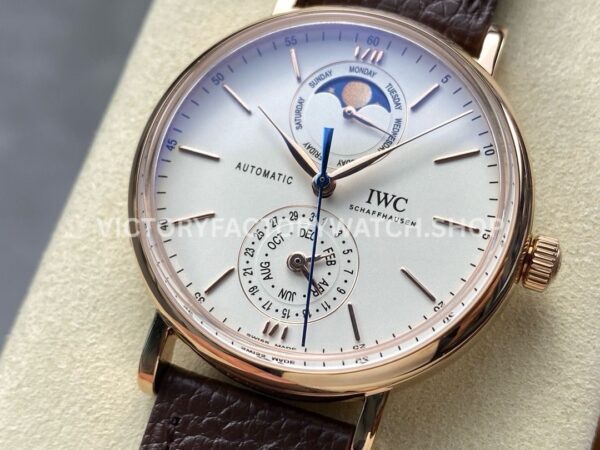 GR Factory IWC Portofino Complete Calendar IW359002 41mm Rose Gold Leather Strap White Dial (8) GR Factory IWC Portofino Complete Calendar IW359002 41mm Rose Gold Leather Strap White Dial