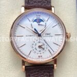 GR Factory IWC Portofino Complete Calendar IW359002 41mm Rose Gold Leather Strap White Dial (9) GR Factory IWC Portofino Complete Calendar IW359002 41mm white dial replica watch