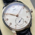 GR Factory IWC Portuguese IW358303 40mm Steel Leather Strap Arabic Numerals Silver Dial (6) GR Factory IWC Portuguese IW358303 40mm Steel Leather Strap Arabic Numerals Silver Dial