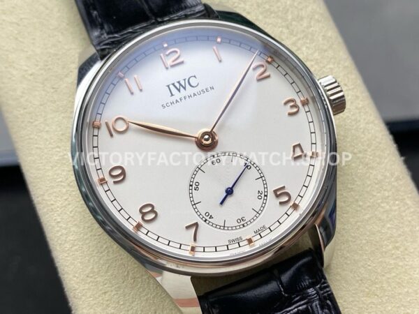 GR Factory IWC Portuguese IW358303 40mm Steel Leather Strap Arabic Numerals Silver Dial (6) GR Factory IWC Portuguese IW358303 40mm Steel Leather Strap Arabic Numerals Silver Dial