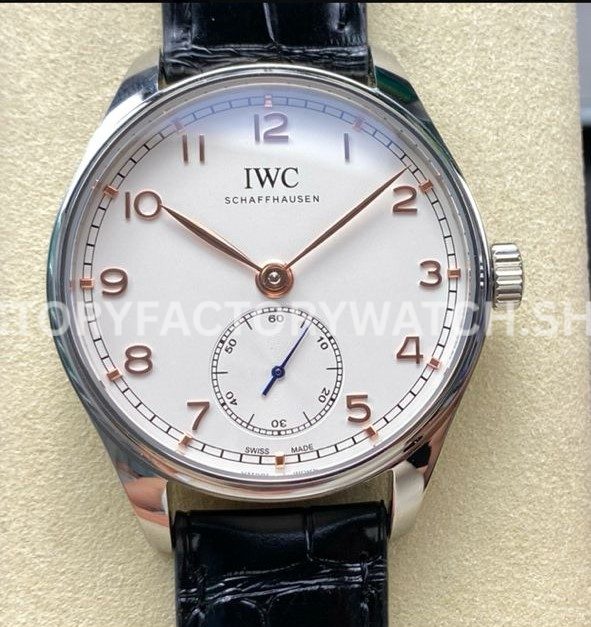 GR Factory IWC Portuguese IW358303 40mm Steel Leather Strap Arabic Numerals Silver Dial (8) GR Factory IWC Portuguese IW358303 40mm silver dial replica watch
