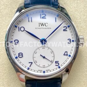 GR Factory IWC Portuguese IW358304 40mm Steel Leather Strap Arabic Numerals Silver Dial (2) GR Factory IWC Portuguese IW358304 40mm silver dial replica watch