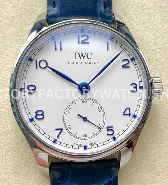 GR Factory IWC Portuguese IW358304 40mm Steel Leather Strap Arabic Numerals Silver Dial (2) GR Factory IWC Portuguese IW358304 40mm silver dial replica watch