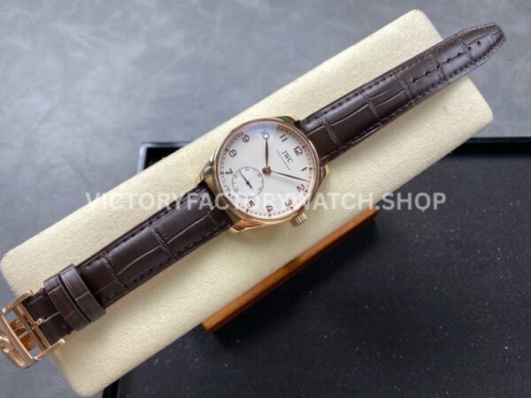GR Factory IWC Portuguese IW358306 40mm Rose Gold Leather Strap Arabic Numerals White Dial (1) GR Factory IWC Portuguese IW358306 40mm Rose Gold Leather Strap Arabic Numerals White Dial