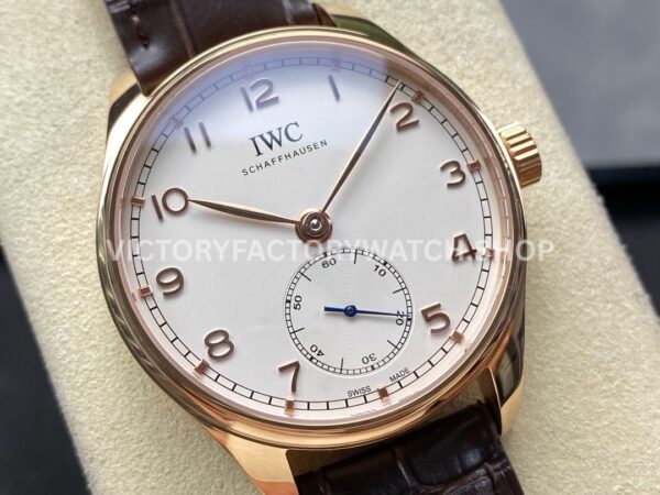 GR Factory IWC Portuguese IW358306 40mm Rose Gold Leather Strap Arabic Numerals White Dial (5) GR Factory IWC Portuguese IW358306 40mm Rose Gold Leather Strap Arabic Numerals White Dial