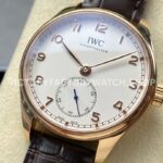 GR Factory IWC Portuguese IW358306 40mm Rose Gold Leather Strap Arabic Numerals White Dial (7) GR Factory IWC Portuguese IW358306 40mm Rose Gold Leather Strap Arabic Numerals White Dial