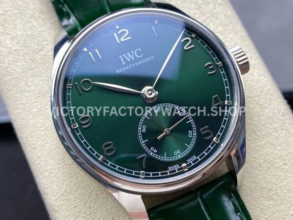 GR Factory IWC Portuguese IW358310 40mm Steel Leather Strap Arabic Numerals Green Dial (4) GR Factory IWC Portuguese IW358310 40mm Steel Leather Strap Arabic Numerals Green Dial