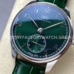 GR Factory IWC Portuguese IW358310 40mm Steel Leather Strap Arabic Numerals Green Dial (6) GR Factory IWC Portuguese IW358310 40mm Steel Leather Strap Arabic Numerals Green Dial
