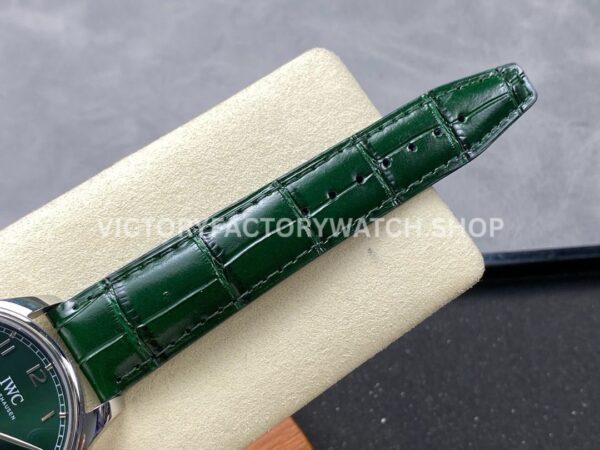 GR Factory IWC Portuguese IW358310 40mm Steel Leather Strap Arabic Numerals Green Dial (8) GR Factory IWC Portuguese IW358310 40mm Steel Leather Strap Arabic Numerals Green Dial