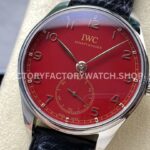 GR Factory IWC Portuguese IW358315 40mm Steel Leather Strap Arabic Numerals Red Dial (2) GR Factory IWC Portuguese IW358315 40mm Steel Leather Strap Arabic Numerals Red Dial