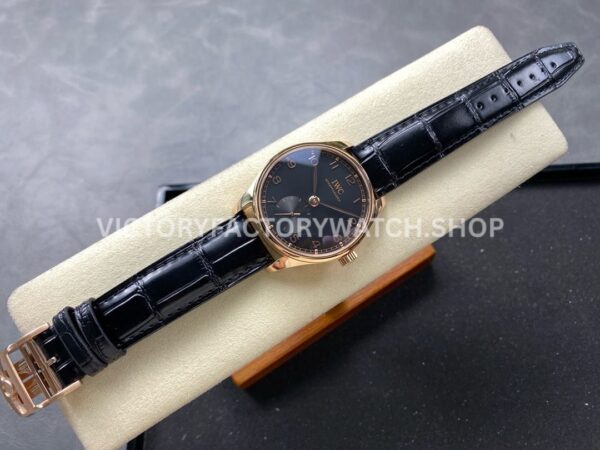 GR Factory IWC Portuguese IW358401 40mm Rose Gold Leather Strap Arabic Numerals Black Dial (1) GR Factory IWC Portuguese IW358401 40mm Rose Gold Leather Strap Arabic Numerals Black Dial