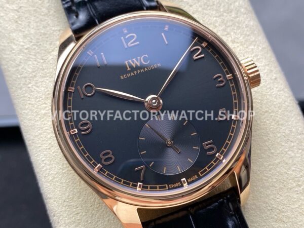 GR Factory IWC Portuguese IW358401 40mm Rose Gold Leather Strap Arabic Numerals Black Dial (6) GR Factory IWC Portuguese IW358401 40mm Rose Gold Leather Strap Arabic Numerals Black Dial
