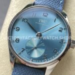 GR Factory IWC Portuguese IW358402 40mm Steel Leather Strap Arabic Numerals Ice Blue Dial (6) GR Factory IWC Portuguese IW358402 40mm Steel Leather Strap Arabic Numerals Ice Blue Dial
