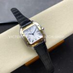 J12 Factory Cartier Santos W2SA0016 35.1mm Black Leather Strap Yellow Gold Bezel Roman Numerals Silver Dial (2) J12 Factory Cartier Santos W2SA0016 35.1mm Black Leather Strap Yellow Gold Bezel Roman Numerals Silver Dial