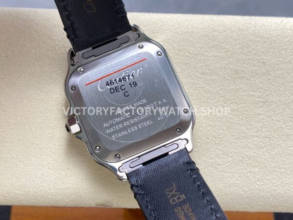 J12 Factory Cartier Santos W2SA0016 35.1mm Black Leather Strap Yellow Gold Bezel Roman Numerals Silver Dial (5) J12 Factory Cartier Santos W2SA0016 35.1mm Black Leather Strap Yellow Gold Bezel Roman Numerals Silver Dial