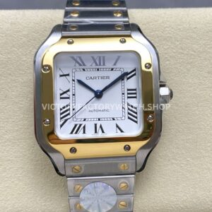J12 Factory Cartier Santos W2SA0016 silver dial yellow gold bezel