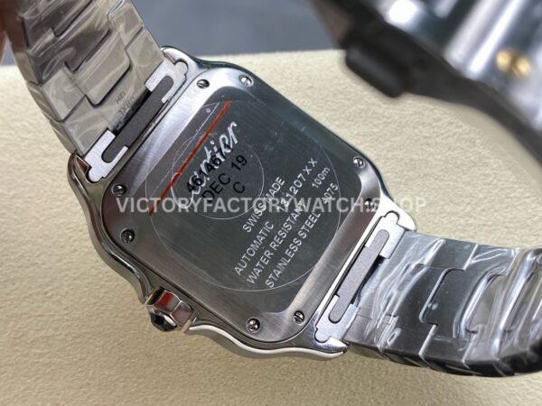 J12 Factory Cartier Santos W2SA0016 35.1mm Full Steel Yellow Gold Bezel Roman Numerals Silver Dial (4) J12 Factory Cartier Santos W2SA0016 35.1mm Full Steel Yellow Gold Bezel Roman Numerals Silver Dial