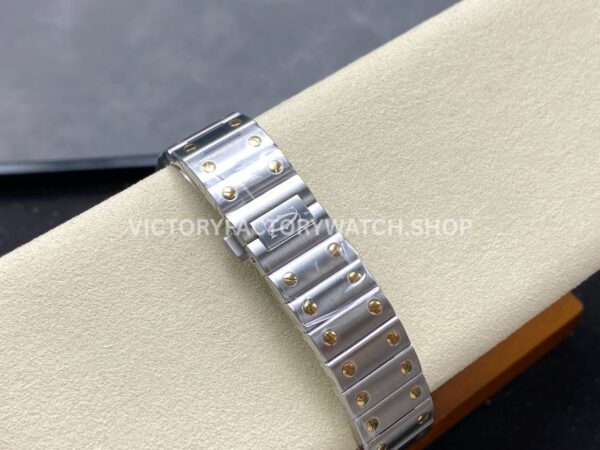 J12 Factory Cartier Santos W2SA0016 35.1mm Full Steel Yellow Gold Bezel Roman Numerals Silver Dial (5) J12 Factory Cartier Santos W2SA0016 35.1mm Full Steel Yellow Gold Bezel Roman Numerals Silver Dial