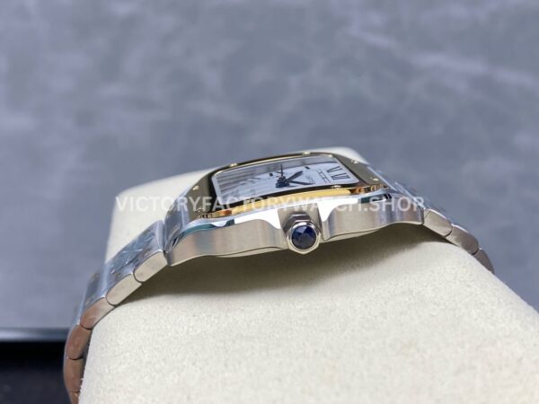 J12 Factory Cartier Santos W2SA0016 35.1mm Full Steel Yellow Gold Bezel Roman Numerals Silver Dial (7) J12 Factory Cartier Santos W2SA0016 35.1mm Full Steel Yellow Gold Bezel Roman Numerals Silver Dial
