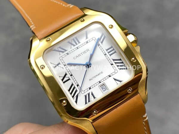 J12 Factory Cartier Santos WGSA0029 39.8mm Brown Leather Strap Roman Numerals White Dial (1) J12 Factory Cartier Santos WGSA0029 39.8mm Brown Leather Strap Roman Numerals White Dial