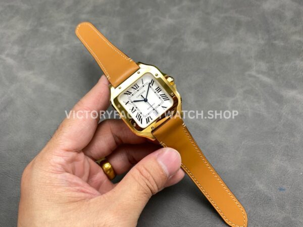 J12 Factory Cartier Santos WGSA0029 39.8mm Brown Leather Strap Roman Numerals White Dial (4) J12 Factory Cartier Santos WGSA0029 39.8mm Brown Leather Strap Roman Numerals White Dial