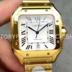 J12 Factory Cartier Santos WGSA0029 yellow gold white dial