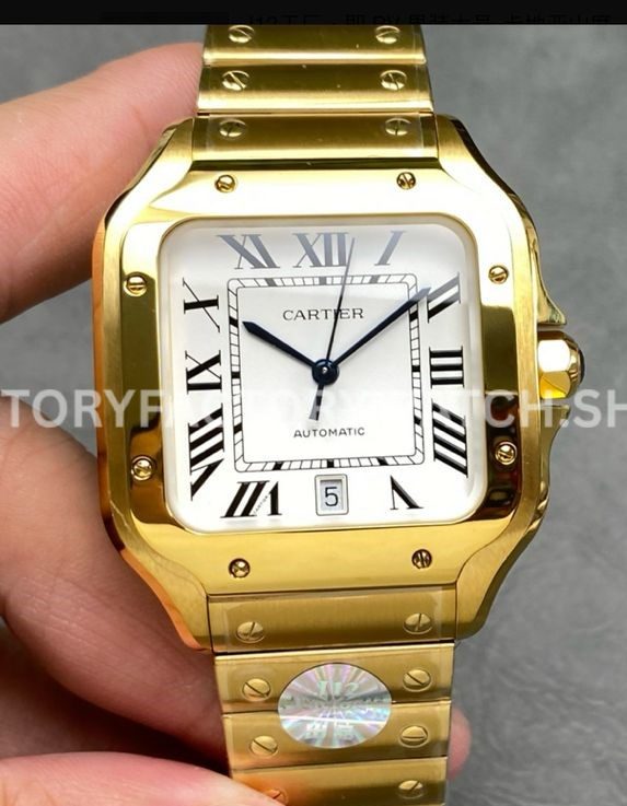 J12 Factory Cartier Santos WGSA0029 yellow gold white dial