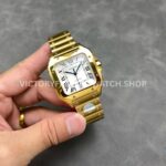 J12 Factory Cartier Santos WGSA0029 39.8mm Full Yellow Gold Roman Numerals White Dial