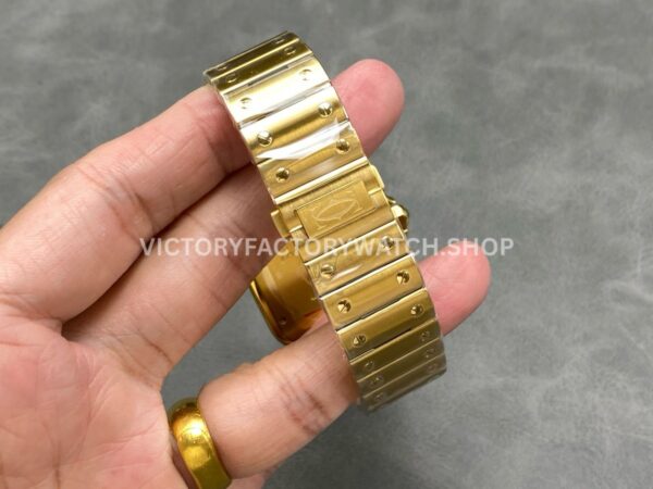 J12 Factory Cartier Santos WGSA0029 39.8mm Full Yellow Gold Roman Numerals White Dial