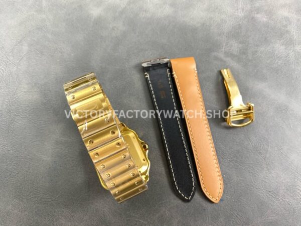 J12 Factory Cartier Santos WGSA0029 39.8mm Full Yellow Gold Roman Numerals White Dial