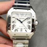 J12 Factory Cartier Santos WSSA0018 39.8mm Full Steel Roman Numerals Silver Dial (10) J12 Factory Cartier Santos WSSA0018 silver dial full steel