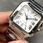 J12 Factory Cartier Santos WSSA0018 39.8mm Full Steel Roman Numerals Silver Dial (4) J12 Factory Cartier Santos WSSA0018 39.8mm Full Steel Roman Numerals Silver Dial