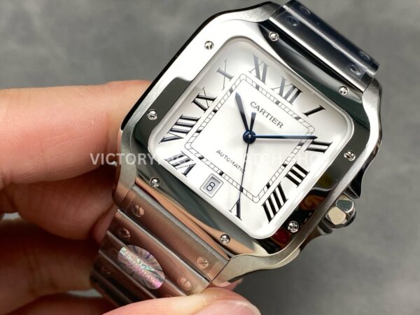 J12 Factory Cartier Santos WSSA0018 39.8mm Full Steel Roman Numerals Silver Dial (4) J12 Factory Cartier Santos WSSA0018 39.8mm Full Steel Roman Numerals Silver Dial