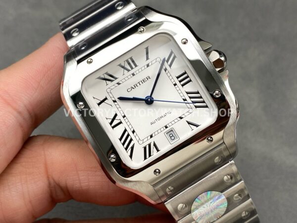 J12 Factory Cartier Santos WSSA0018 39.8mm Full Steel Roman Numerals Silver Dial (5) J12 Factory Cartier Santos WSSA0018 39.8mm Full Steel Roman Numerals Silver Dial