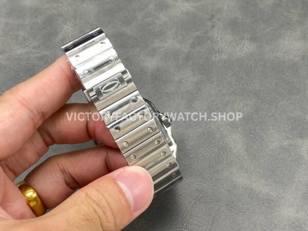 J12 Factory Cartier Santos WSSA0018 39.8mm Full Steel Roman Numerals Silver Dial (9) J12 Factory Cartier Santos WSSA0018 39.8mm Full Steel Roman Numerals Silver Dial