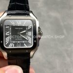 J12 Factory Cartier Santos WSSA0037 39.8mm Black Bezel Roman Numerals Grey Dial (2) J12 Factory Cartier Santos WSSA0037 grey dial black bezel