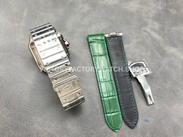 J12 Factory Cartier Santos WSSA0062 39.8mm Full Steel Roman Numerals Green Dial